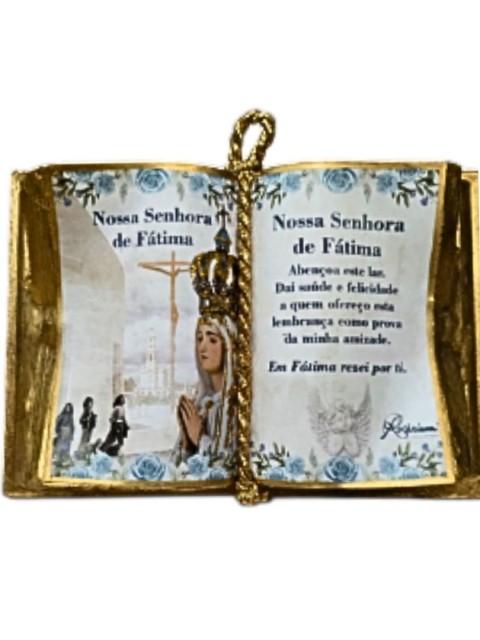 Livro de Madeira Nossa Senhora de Ftima c/ Pastorinhos