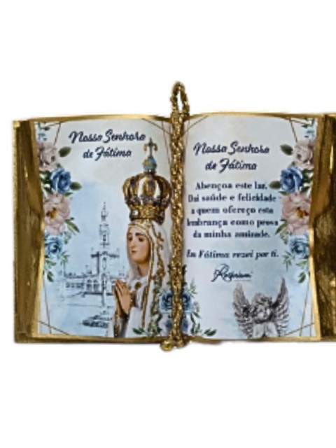 Livro de Madeira Nossa Senhora de Ftima com Santurio