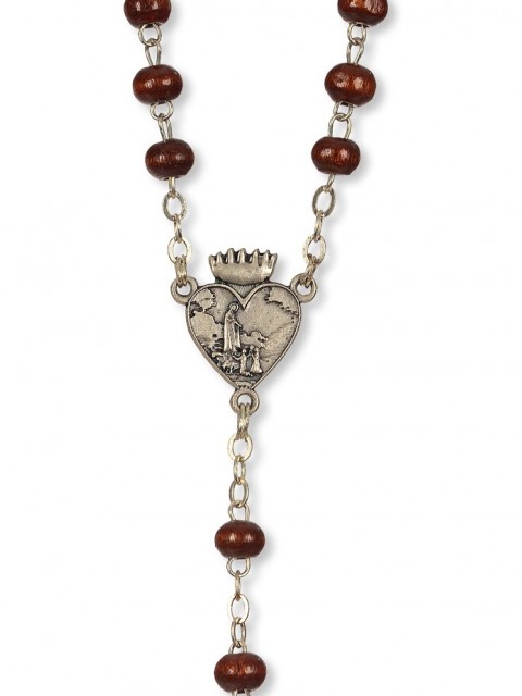 Wooden Rosary Our Father Metal Virgin