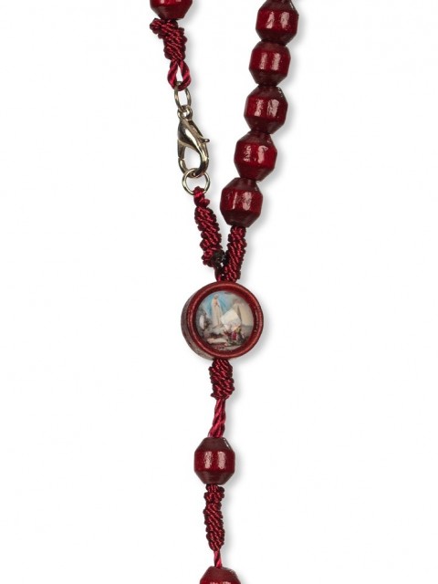 Rosario de Madera Roja de Cuerda