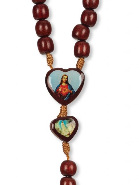 Rosario de Cuerda de Madera Padre Nuestro Corazn