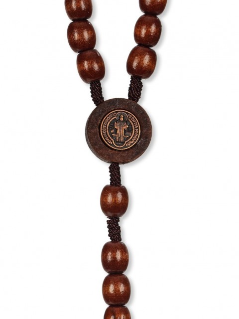 Rosary of Wood Rope Saint Benedict